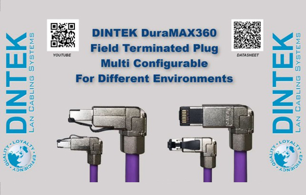 DINTEK's DuraMAX360 RJ45 Field Terminated Plug