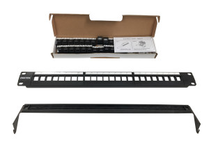 1U 24P Snap-In Panel includes 24 Black Jacks
