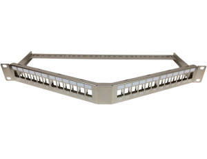 DINTEK 1U STP Angled Unloaded Patch Panel