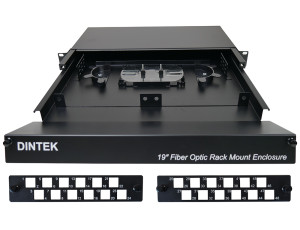 1U - Sliding Fiber Enclosure Tray - With LC Plates