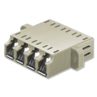 OM2 Quad LC Adapter - Shuttered With Flange